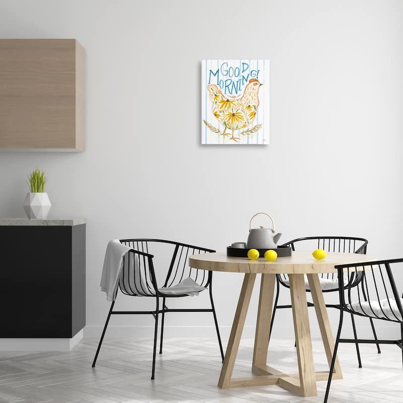 Stupell Good Morning Farmhouse Hen Canvas Wall Art Design By Jessica Mingo
