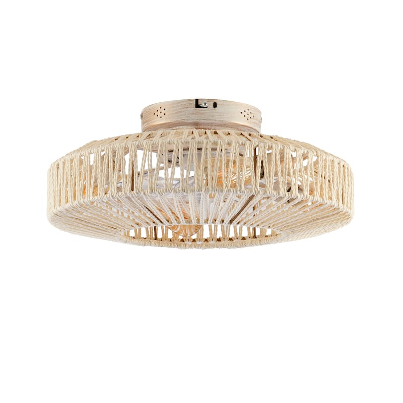 20" Rope Caged Ceiling Fans with Remote