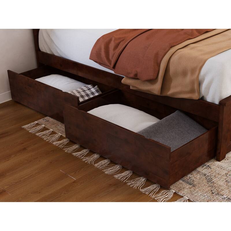 Madison Platform Bed with Matching Footboard with Storage Drawers