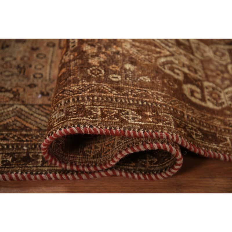 Qashqai Persian Antique Rug Hand-Knotted Vegetable Dye Wool Carpet - 4'8"x 7'9"