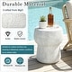 preview thumbnail 9 of 21, GDFStudio Cove Outdoor Concrete Accent Table with Crack Texture, Double Barrel Shape, MGO Material