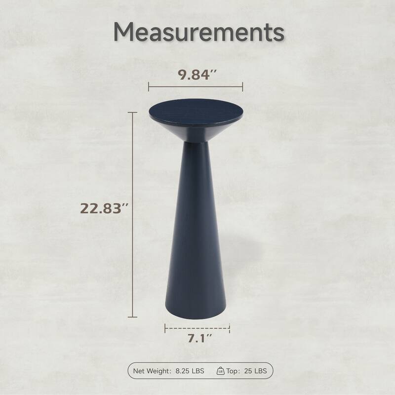 COZAYH Farmhouse Pedestal End Table, Round Martini Table Wood Plant Stand Rustic Small Drink Table for Living Room, Bedroom