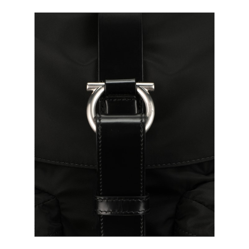 Ferragamo Nylon Gancini Technical Backpack