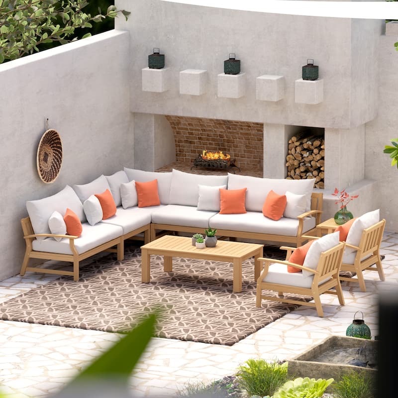Kooper 9 Piece Sunbrella Outdoor Patio Seating Set