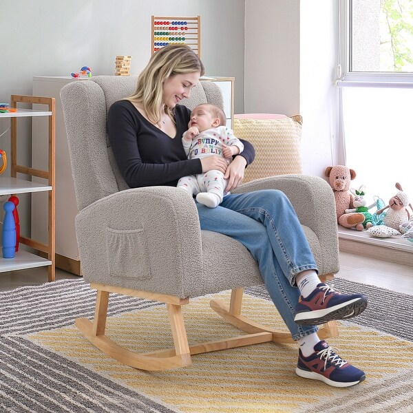 □Mother＆Chaild◇Ｉ.P.Ｉrminger◇２３cm◇ Nursing Rocking Chairs for Mom Nursery,Comfy Wingback Glider