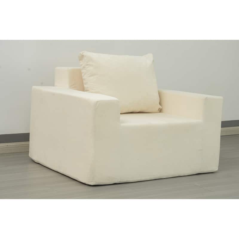 Ameican White Oak 40.2" Accent Chair with High-Density Foam
