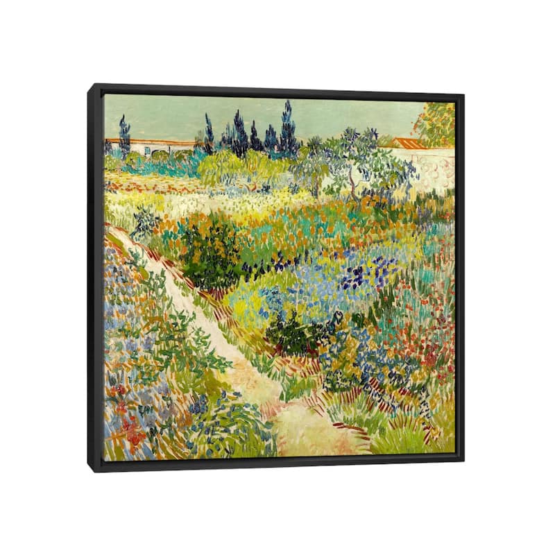 iCanvas "The Garden at Arles" by Vincent van Gogh Framed Canvas Print - Black - 26x26