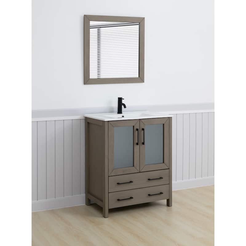 Vanity Art 30-in. Single-sink Bathroom Vanity w/ Wall Mirror - 29.1 W x 18.1 D x 35.8 H