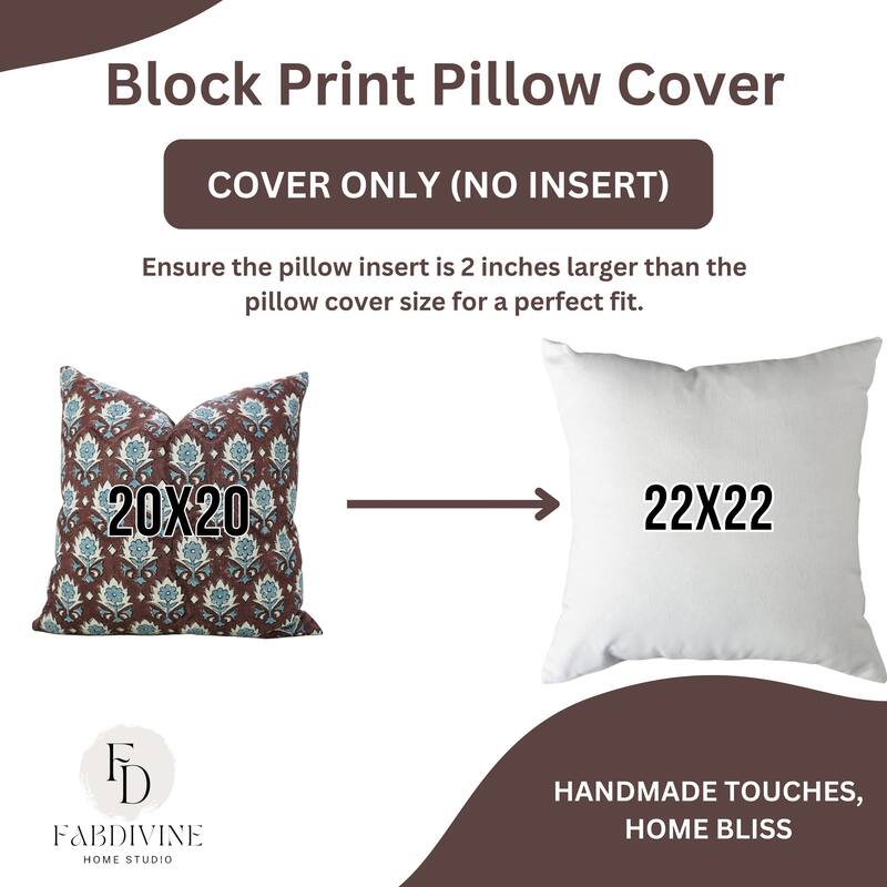 Fabdivine Square 18x18 Inch Floral Throw Fall Home Decorative Bed, Sofa or Cozy Viscose Linen Farmhouse, Kusum