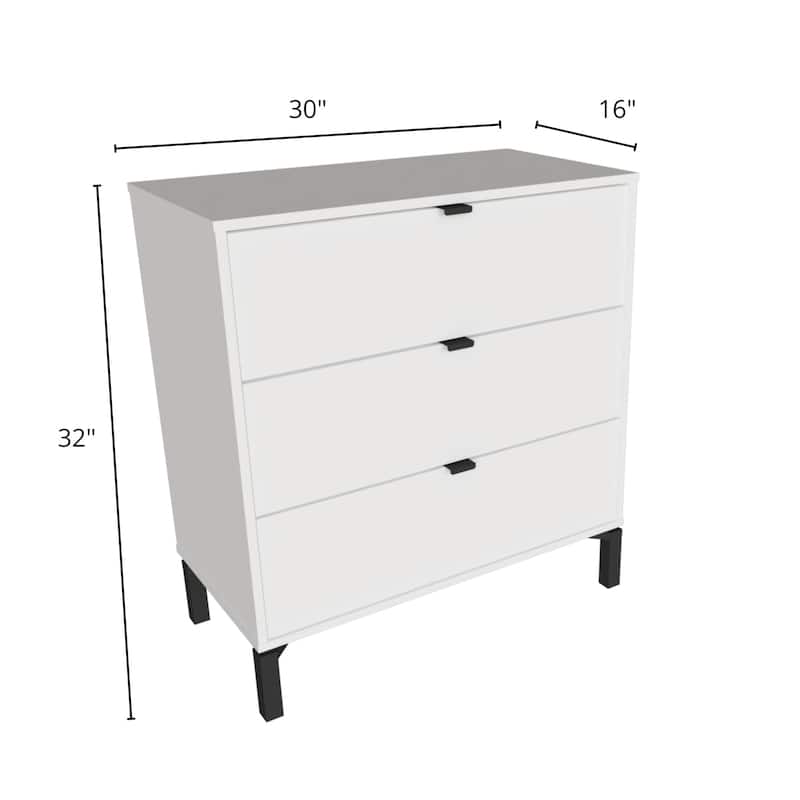 30 Inch Dresser with 3 Drawers for Bedroom or Office Storage
