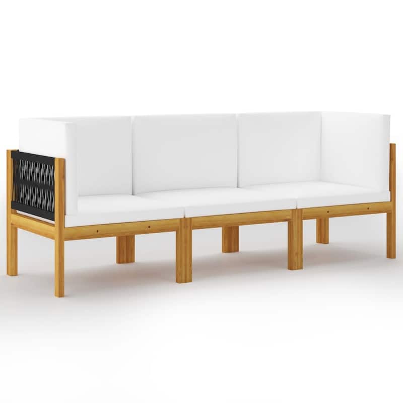 vidaXL Patio Lounge Set Outdoor Sectional Sofa with Cushions Solid Acacia Wood