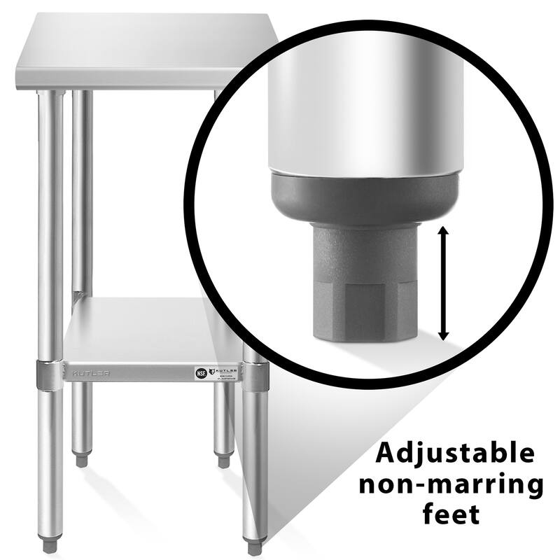 24 x 12 NSF Commercial Stainless Steel Table for Kitchen Prep and Work - 24" x 12"