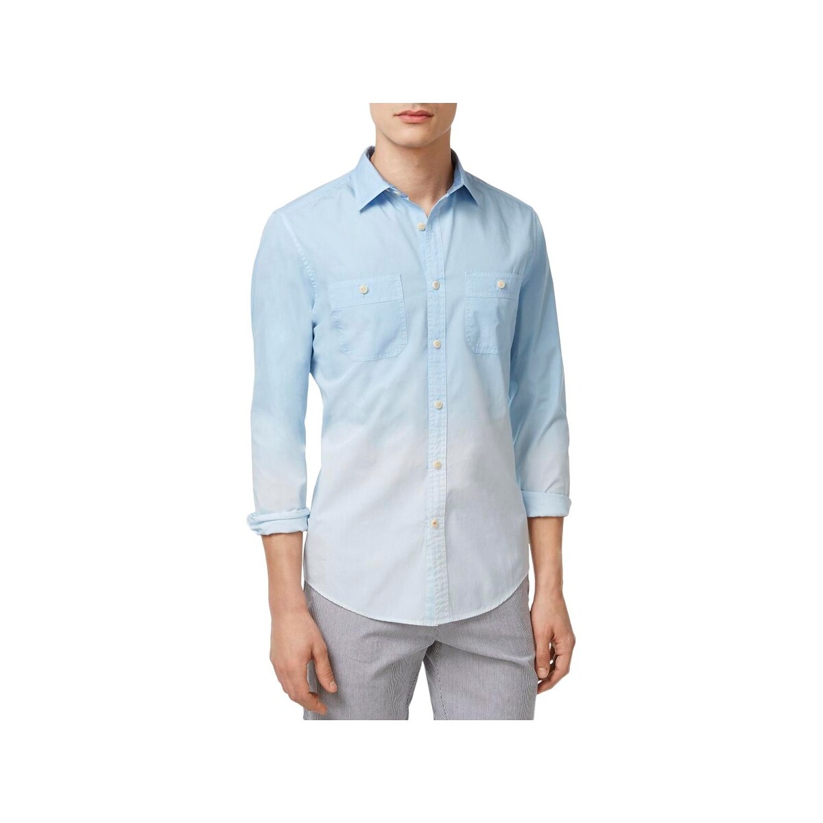 Shop Tommy Hilfiger Mens Button Down Shirt Ombre Long Sleeves