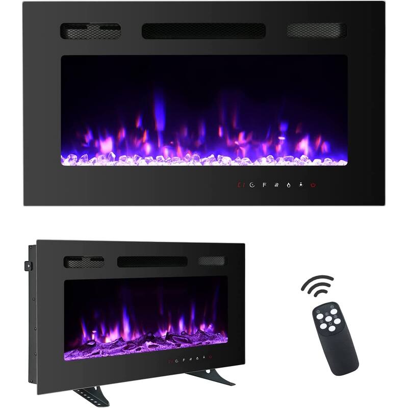 Electric Fireplace 12 Flame Color Wall Mounted