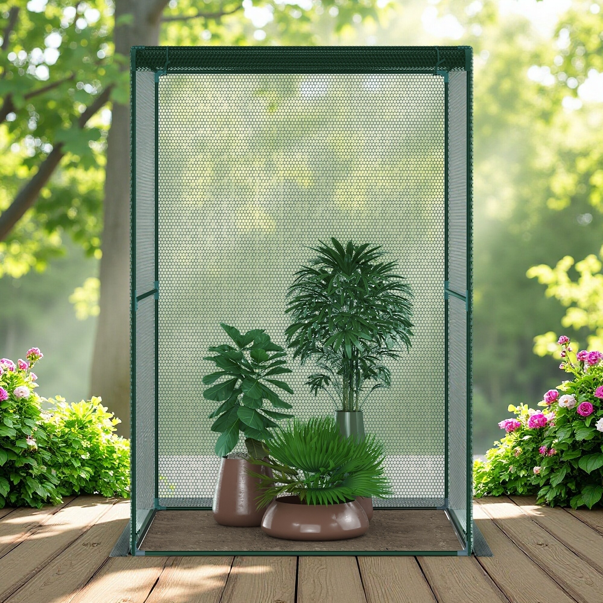 バヨネット スキャバード 4' x 4' Crop Cage, Plant Protection Tent with Zippered Doors for