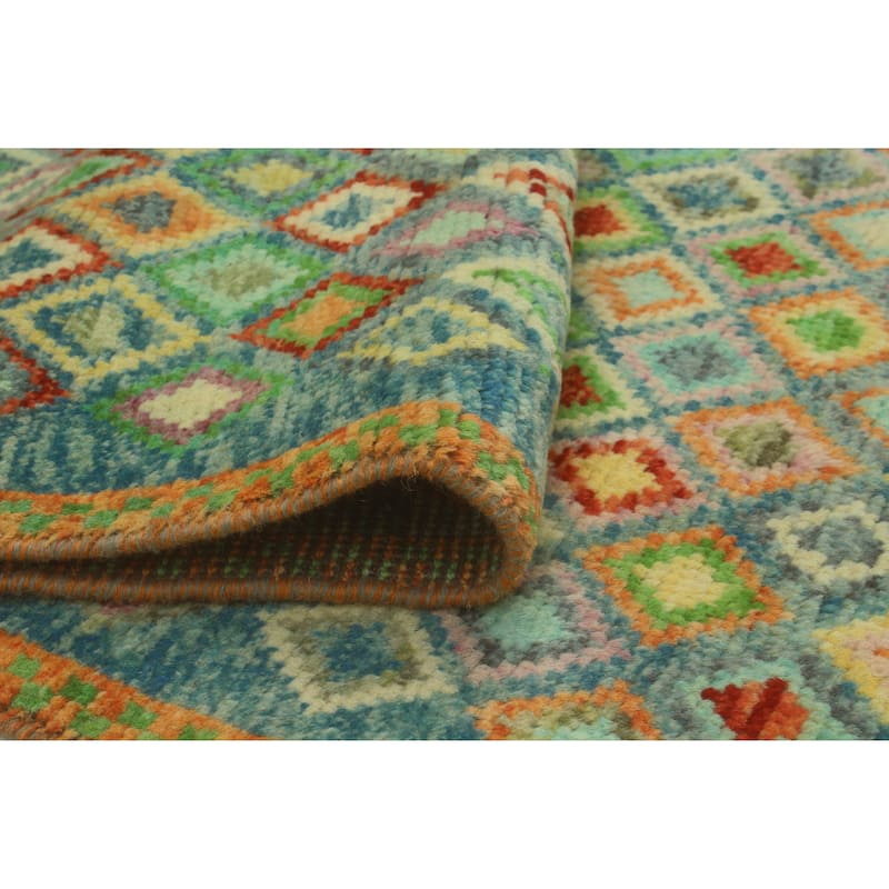 Balochi Aian Green/Gold Rug - 3'4" x 4'10"