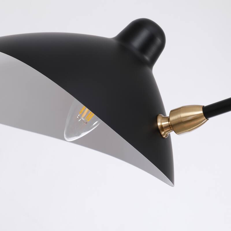 3-Arm Wide Industrial Pivoting Novelty Black Shaded Flush Mount
