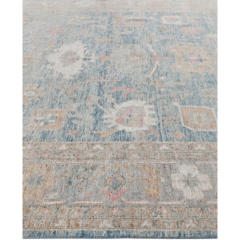 Oushak One-of-a-Kind Hand-Knotted Area Rug - Blue - 8' 1" x 10' 1"