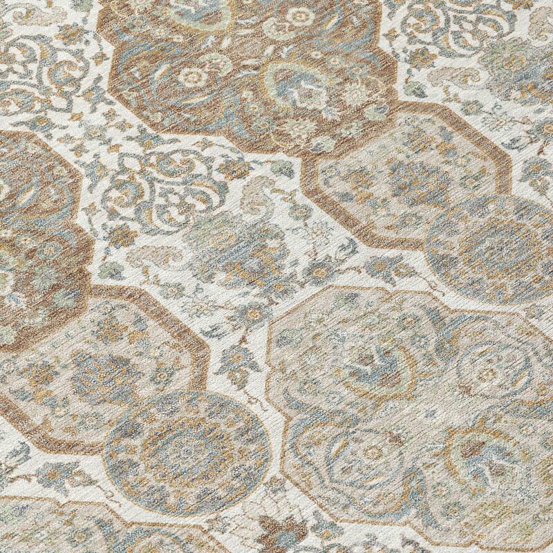 Machine Washable Indoor/ Outdoor Global Budden Chantille Rug