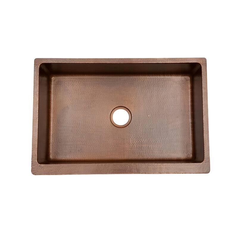 33-in Hammered Antique Copper Apron Front Single Basin Kitchen Sink (KASB33229)