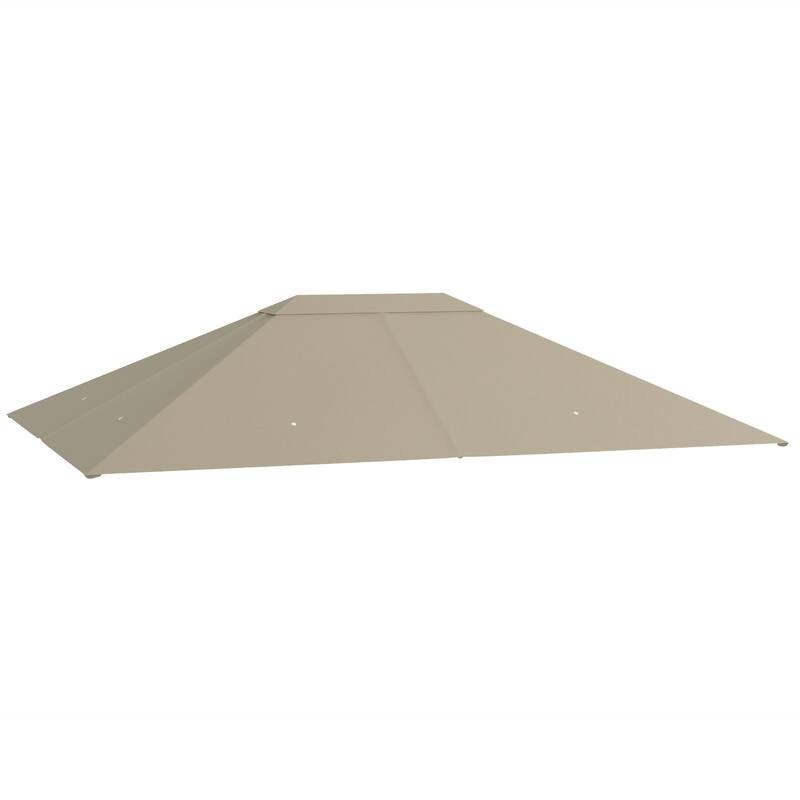 10' x 13' Gazebo Canopy Replacement with Vents and Drain Holes, Khaki - Brown