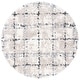 preview thumbnail 4 of 10, SAFAVIEH Fontana Shag Bekin Modern Check 2-inch Thick Rug 5'3" Round - Grey/Ivory