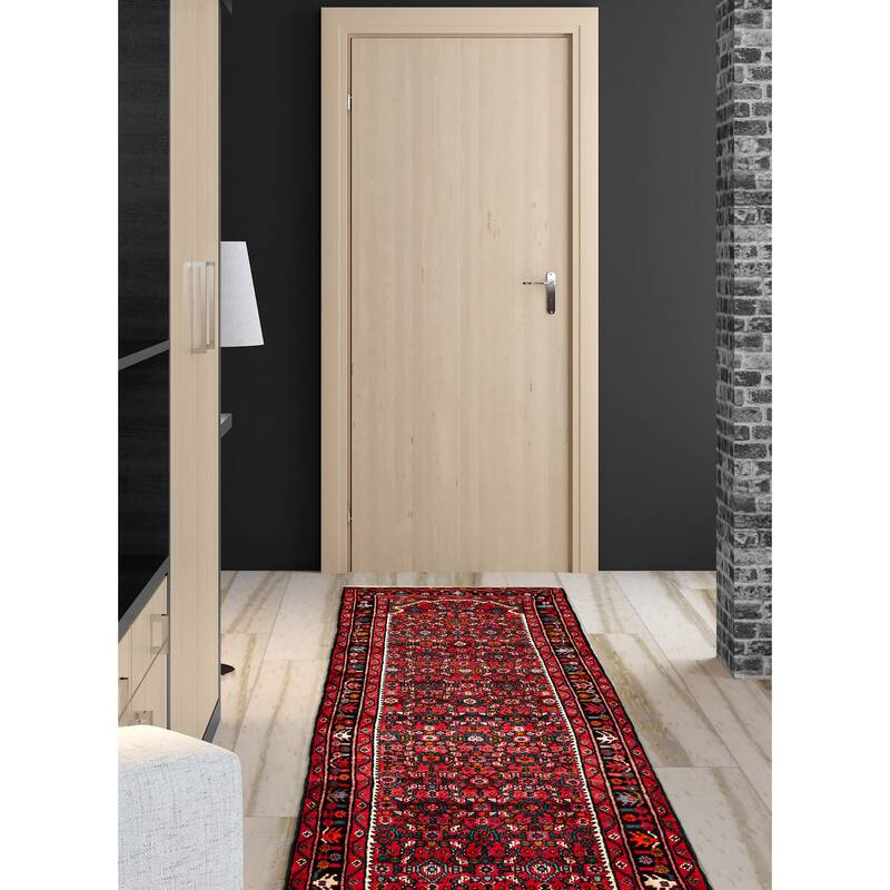 ECARPETGALLERY Hand-knotted Andelz Red Wool Rug - 3'8 x 14'1