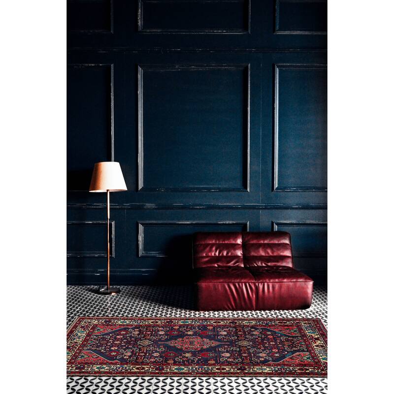 ECARPETGALLERY Hand-knotted Andelz Navy Wool Rug - 4'9 x 8'7