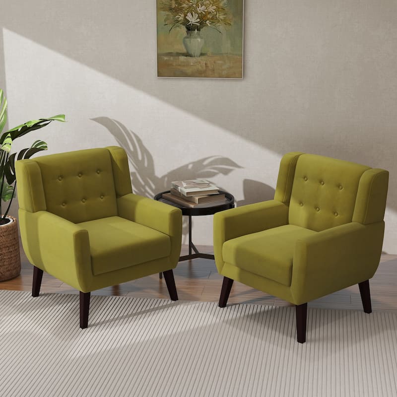 2 Set Modern Accent Chair Velvet Armchair