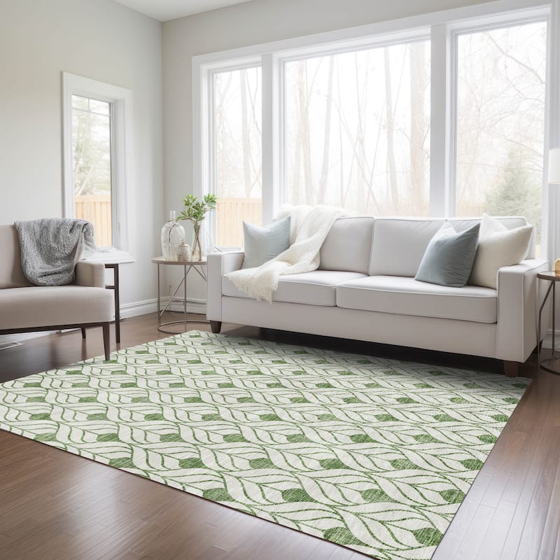 Machine Washable Indoor/ Outdoor Chantille Contempoary Geo Rug