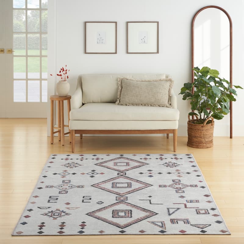 New Concept Washables Machine Washable Series 1 Indoor only Diamond Area Rug