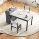 preview thumbnail 14 of 15, Kids Art Table and 2 Chairs Set with 4 Fabric Storage Bins and 4 Compartments - 39.5" x 20" x 23" (L x W x H)