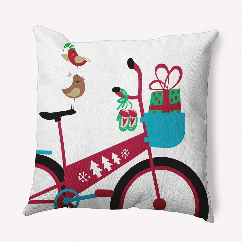 Close Up Bike Christmas Accent Pillow