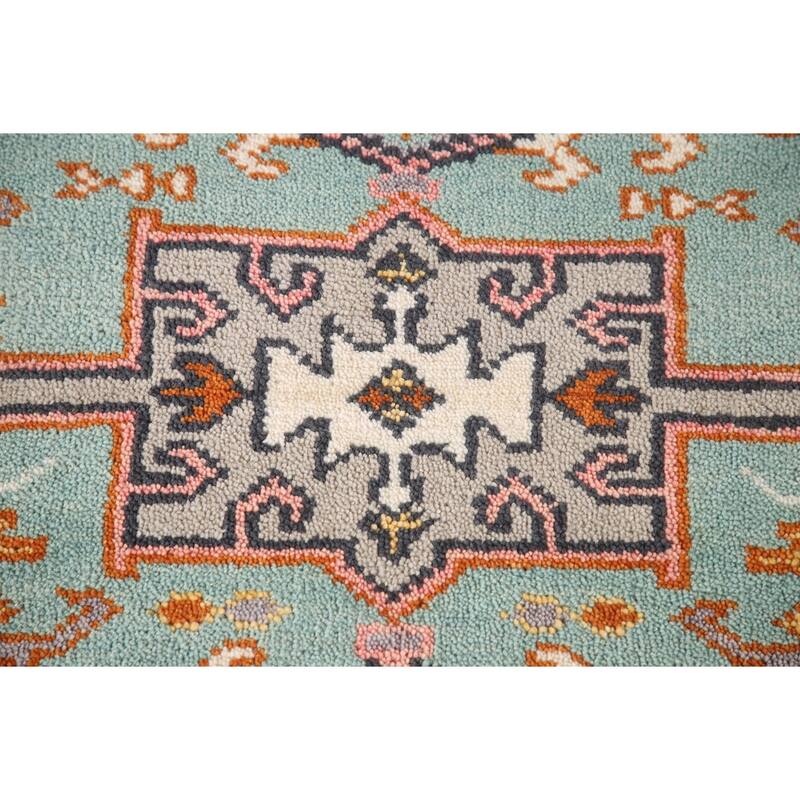 Turquoise / Green Kazak Oriental Foyer Rug Handmade Wool Carpet - 3'1" x 5'0"