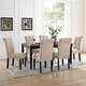 preview thumbnail 16 of 29, Roundhill Furniture Leviton 7-pc Dark-wash Wood Dining Set Tan
