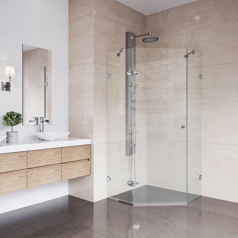 VIGO Verona Frameless Hinged Neo-Angle Shower Enclosure