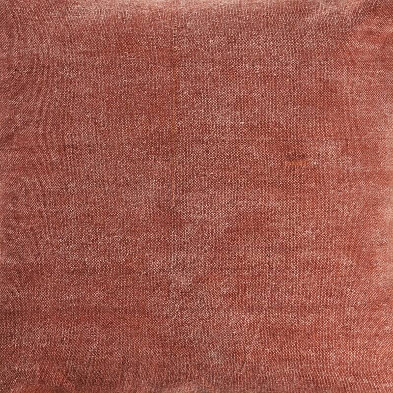 24" Clay Brown Solid Square Throw Pillow with Embroidered Edges