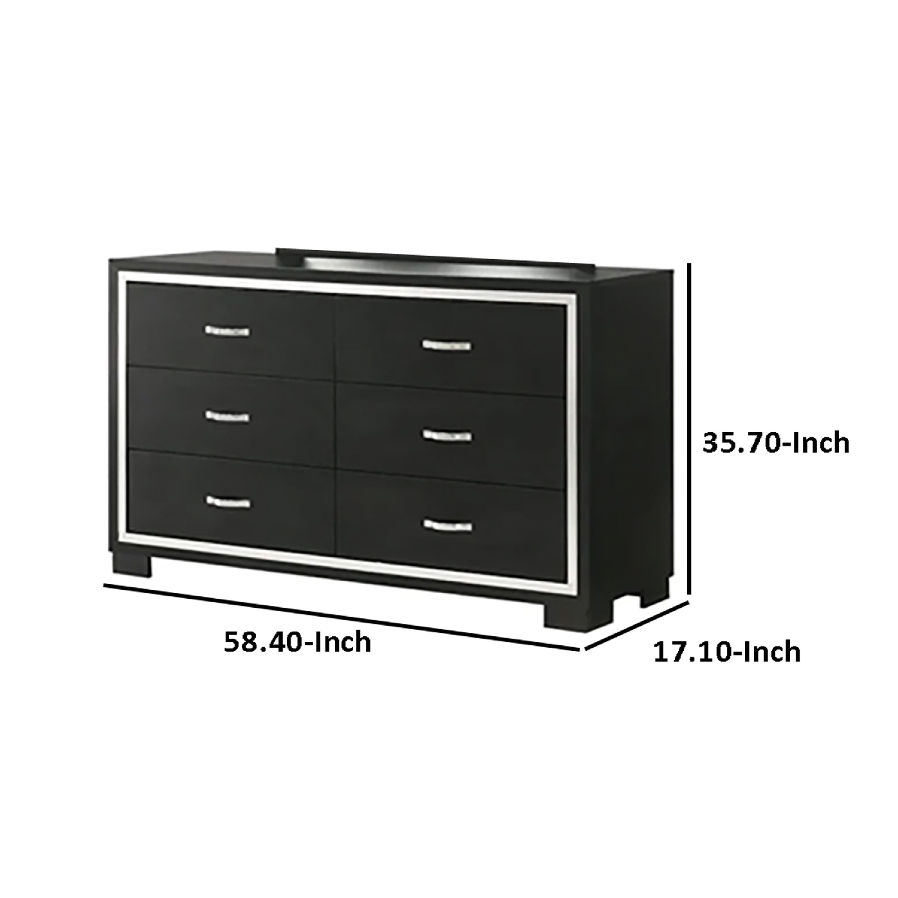 black and silver dresser set Lindenfield Black and Silver Upholstered Panel Bedroom Set