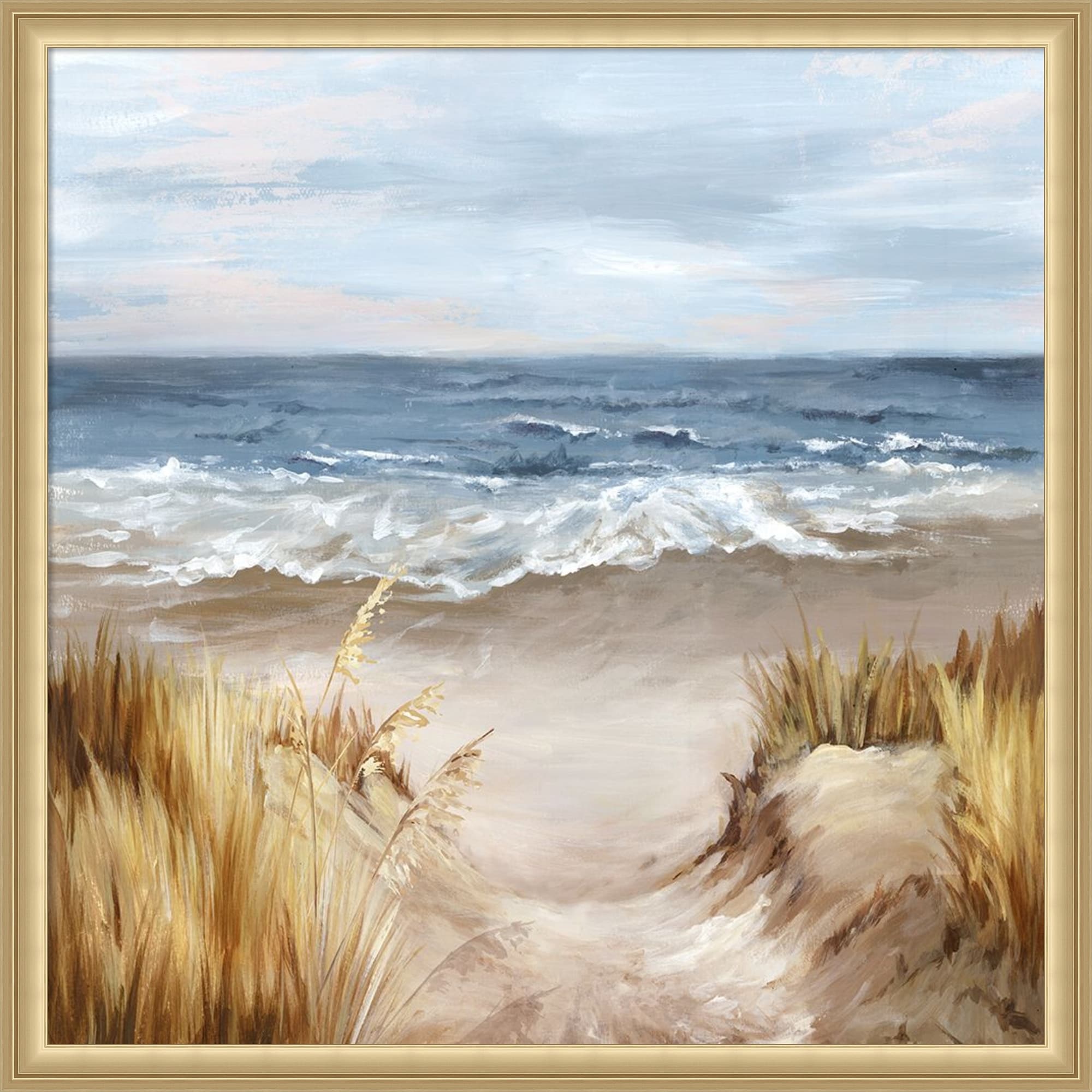Pathway to the Oceans Edge by PI Studio Framed Mounted Canvas Wall Art Print
