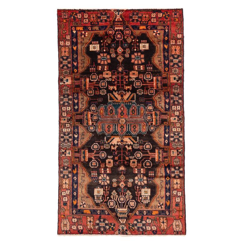 ECARPETGALLERY Hand-knotted Konya Anatolian Black Wool Rug - 3'8 x 6'9