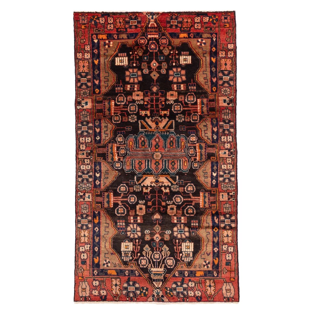 ECARPETGALLERY Hand-knotted Konya Anatolian Black Wool Rug - 3'8 x 6'9