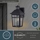 preview thumbnail 5 of 9, Garfield Park Aluminum Matte Black Motion Sensor Dusk to Dawn Outdoor Wall Light Clear Seeded Glass