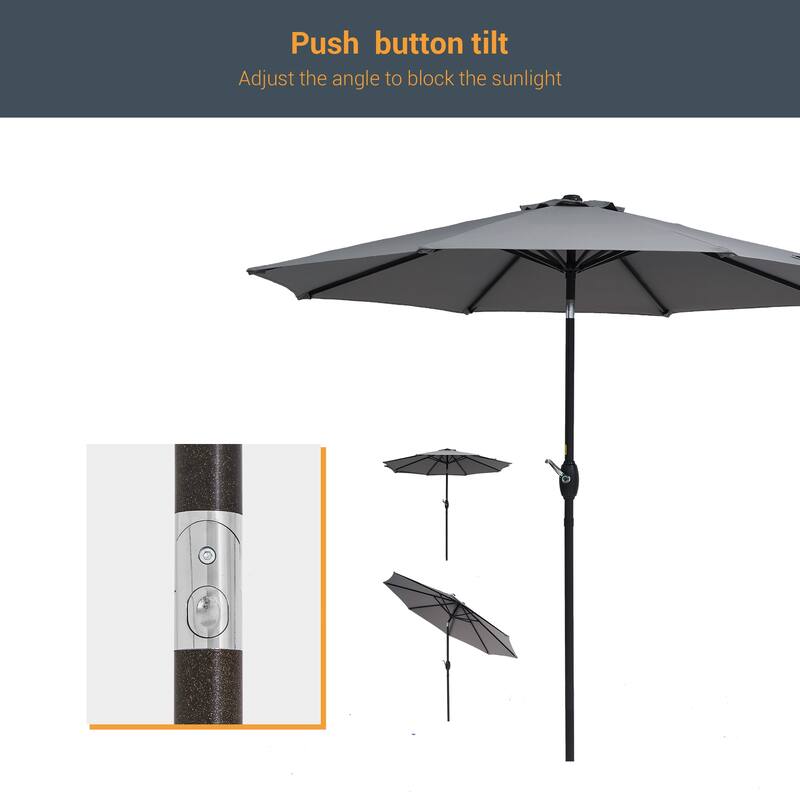 LIVOOSUN 9ft Patio Umbrella Outdoor Table Umbrella with Tilt and Crank