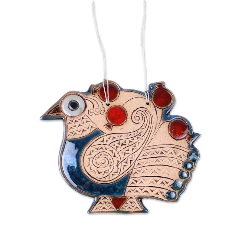 Novica Handmade Spiritual Messenger Ceramic Ornament