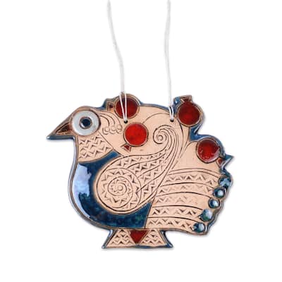 Novica Handmade Spiritual Messenger Ceramic Ornament