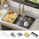 preview thumbnail 31 of 141, KRAUS Kore Workstation Drop-In Stainless Steel Kitchen Sink 33" L x 22" W x 5.5" D (sink KWT310-33/5.5) - Stainless Steel