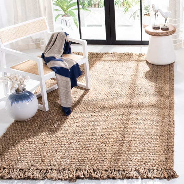 slide 1 of 15, SAFAVIEH Handmade Natural Fiber Cove Fringe Jute Rug 3' x 3' Square - Natural