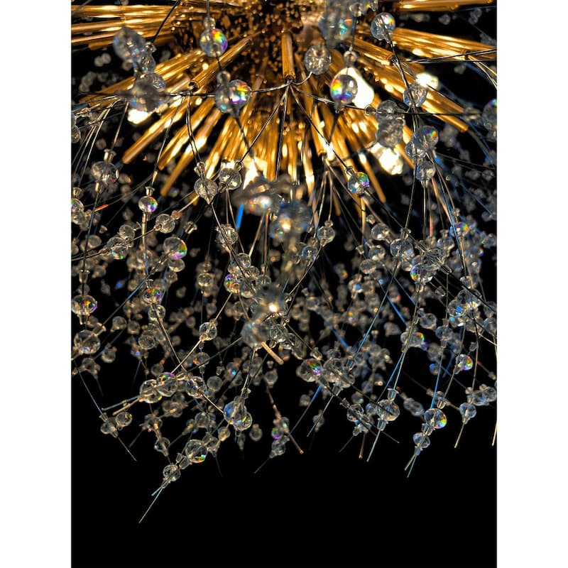 Starburst Modern Crystal Chandelier 32" Wide Crystal Lighting Fixture