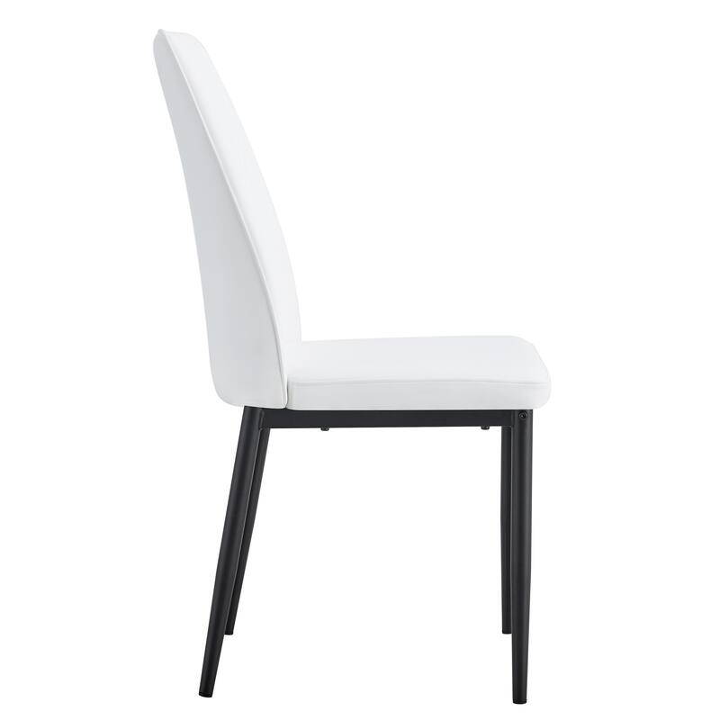 Modern Dining Chairs Set of 6, with PU Upholstered Seat and Metal Legs