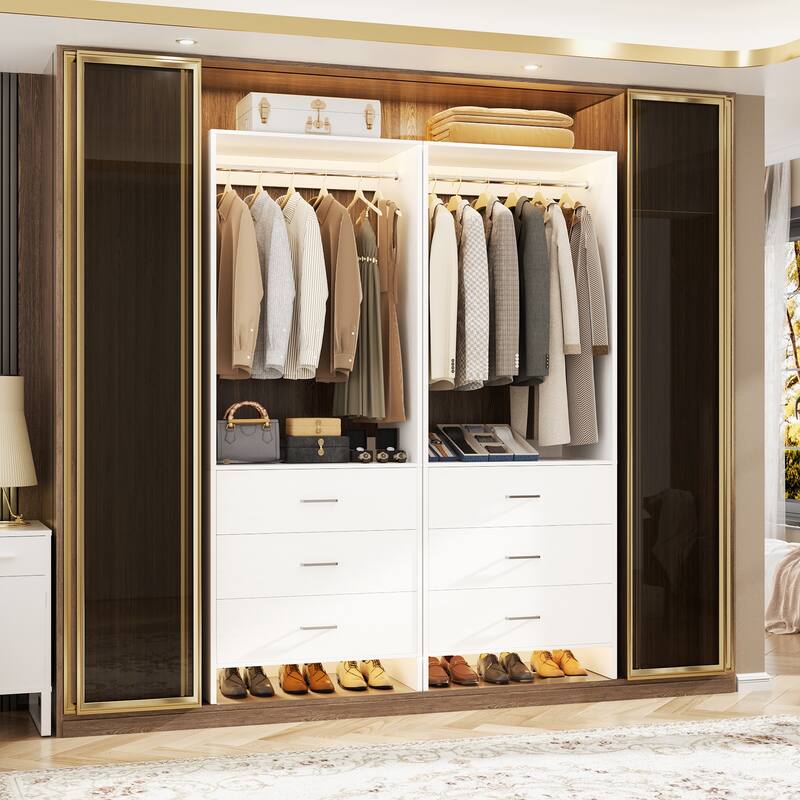 Set of 2/4 Closet Organizer System with Wood Drawers